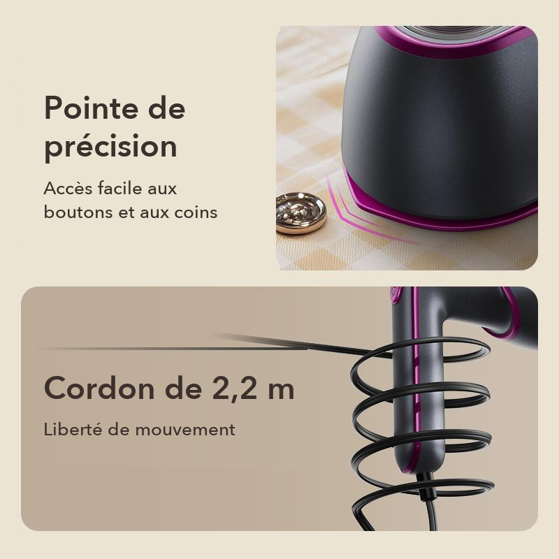 Pointe de précision pour les boutons et les coins, cordon de 2,2 m
